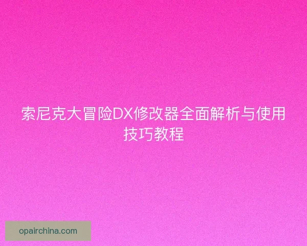 索尼克大冒险DX修改器全面解析与使用技巧教程 索尼克大冒险DX修改器全面解析与使用技巧教程