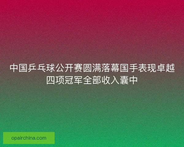 中国乒乓球公开赛圆满落幕国手表现卓越四项冠军全部收入囊中